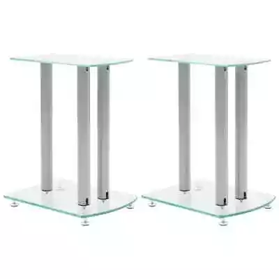 Kaufen 291220 Aluminum Speaker Stands Transparent/Black Safety Glass 2pcs VidaXL • 47.99€