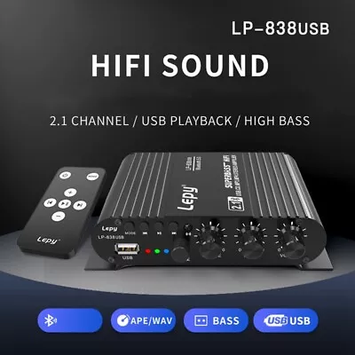 Kaufen  838 USB-Bluetooth-Subwoofer-VerstäRker, HIFI 2.1, 12 V, Auto-Heim-VerstäRk6399 • 23.79€