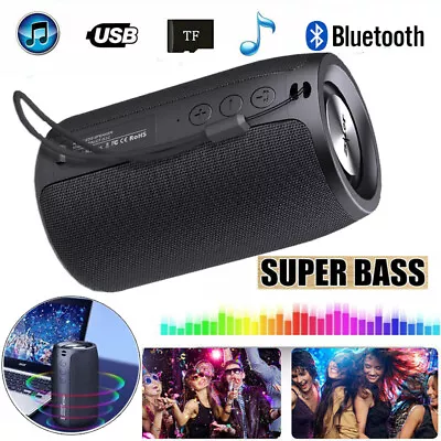 Kaufen Tragbarer Bluetooth Lautsprecher Soundbox Party Stereo Subwoofer Box TF SD USB • 18.98€