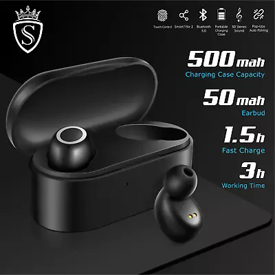 Kaufen Kopfhörer In-Ear Sport Headset Ohrhörer Ladebox Bluetooth 5.0 Schwarz EP02 • 19.90€