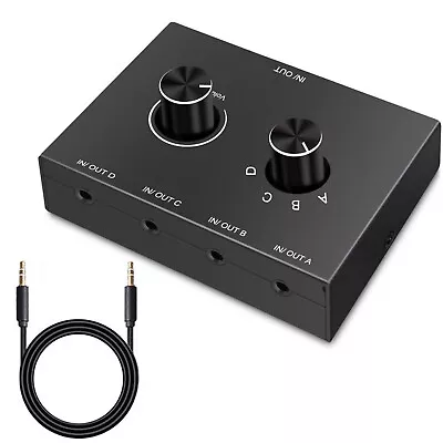 Kaufen 4x1/1x4 3,5-mm-Klinken-Stereo-Audio-Umschalter-Splitter Für Lautsprecher • 19.03€