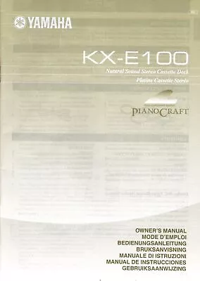 Kaufen Bedienungsanleitung Für Yamaha KX-E100 Kassettendeck • 9€