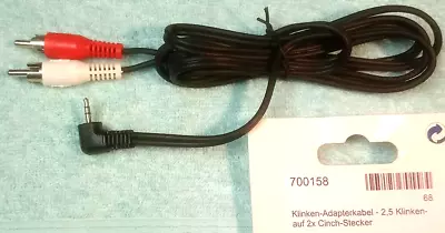 Kaufen Adapter-Kabel Klinke-Cinch AUX 2,5mm Stecker! Winkel Stereo Audio  RCA 1,5m Neu • 3€