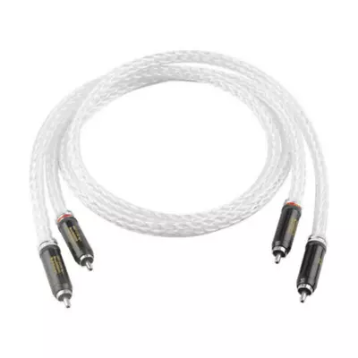 Kaufen 1 Paar 8AG Versilbert OCC Hi-Fi Lautsprecher Audiokabel RCA Buchse Cinch Cable • 84.60€