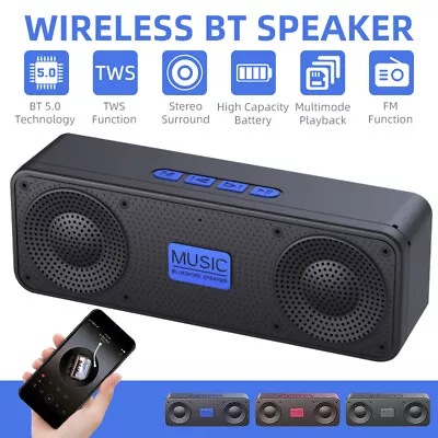 Kaufen Bluetooth 5.0 Lautsprecher Stereo-Sound Audiotreiber Musikzentrum FM Radio USB • 10.57€