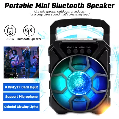 Kaufen Mini Bluetooth Lautsprecher TWS Musikbox RGB Party HIFI Boombox Mit Mikrofon FM • 13.98€