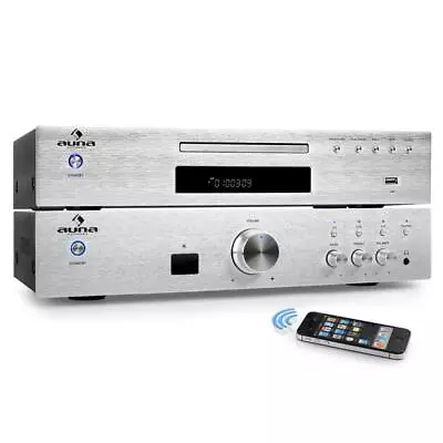 Kaufen 2.0 HiFi Set MP3 CD Player Stereo Verstärker 600W Bluetooth USB UKW Radio Tuner • 189.99€