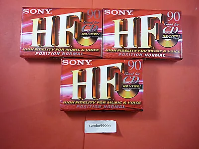 Kaufen 3 MC Musikkassetten Sony HF 90 Min  Position I Im Ungeöffneten Originalzustand • 8€