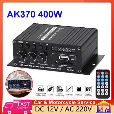 Kaufen 400W Verstärker Stereo Amplifier HIFI Digital Bluetooth FM Auto Heimlautsprecher • 20.98€