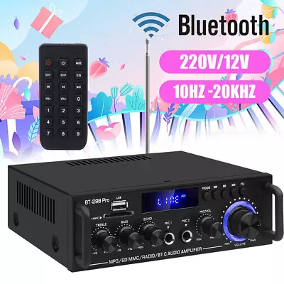 Kaufen DC12V Bluetooth Verstärker Vollverstärker Mini HiFi Stereo Amplifier Digital FM • 34.98€