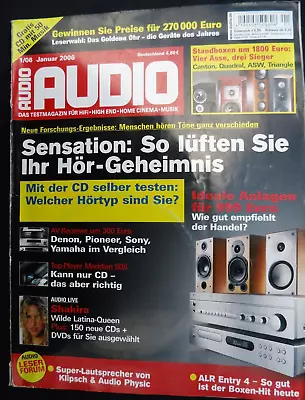 Kaufen Audio 1/06, Mit Cd, Klipsch Rf 7, Scorpio, Arl Entry 4, Epos Els 3,kef Cresta 10 • 12.92€