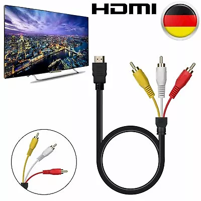 Kaufen AV Kabel Adapter HDMI Auf/zu 3RCA AV Cinchstecker HDTV Scartstecker 1.5m DE • 7.13€