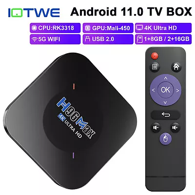 Kaufen H96MAX Android 11.0 TV Box 4K UHD 2G+16GB 5G WIFI HDMI Media Streaming Quad Core • 28.69€
