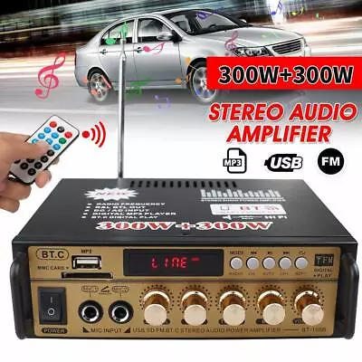 Kaufen 600W Bluetooth Verstärker Vollverstärker HiFi Stereo Amplifier Digital MP3 FM DE • 28.99€