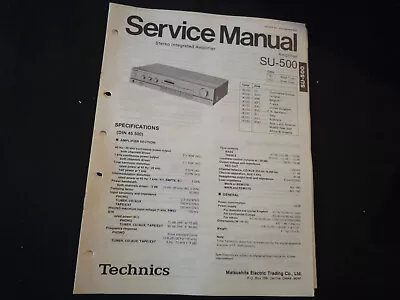 Kaufen Original Service Manual Schaltplan  Technics SU-500 • 12.50€