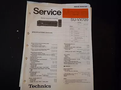 Kaufen Original Service Manual Schaltplan Technics SU-VX720 • 12.50€