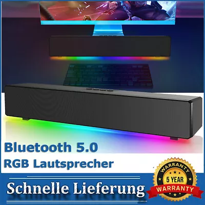 Kaufen RGB Soundbar Wireless Bluetooth TV Lautsprechersystem 3D Soundbar Subwoofer • 21.49€