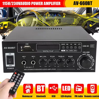 Kaufen 3000W Bluetooth 5.0 Verstärker Vollverstärker HiFi Stereo Amplifier Digital FM • 29.99€