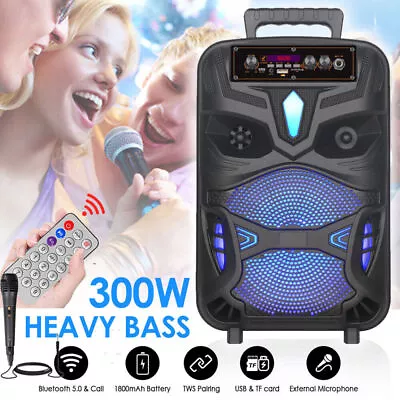 Kaufen Bluetooth 5.0 Lautsprecher Subwoofer Musikbox Boombox Karaoke LED Soundbox RGB • 32.89€