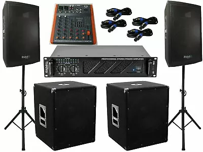 Kaufen Das PA Set 53 DJ 3Wege 25 Cm Boxen Stativ 38 Cm Subwoofer Musiker 3300 Watt • 899€