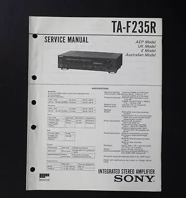 Kaufen Original SONY TA-F235R Amplifier Service Manual / Service Anleitung S6 • 14.90€