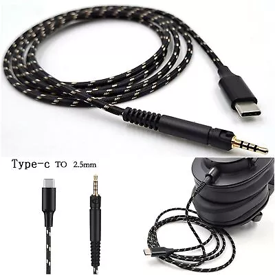 Kaufen 6N OCC HiFi DAC Type C Cable For Audio Technica ATH M40X M50X M60X M70X Headset • 18.46€