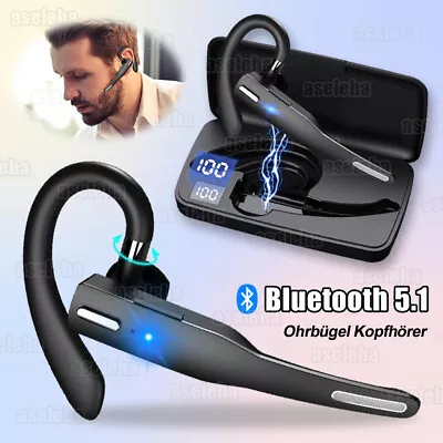 Kaufen Bluetooth 5.1 Headset Wireless Kopfhörer Business Einzel Ohrbügel Mit Mikrofon • 16.59€