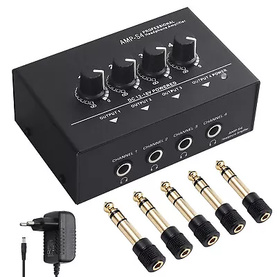 Kaufen 4 Kanal Stereo Kopfhörerverstärker Mini Kopfhörer Splitter TRS Audio Sound-Mixer • 32.99€