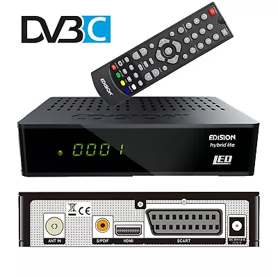 Kaufen Kabel Receiver Edision DVB / C Hybrid Lite LED Display Digital Scart HDMI USB  • 21.90€