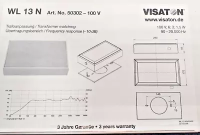 Kaufen VISATON Gehäuselautsprecher WL13N- 100V • 39€