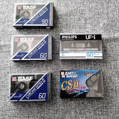 Kaufen 5 Stück Musikkassetten Chrome BASF II Und Philips 90 Und 60 Minuten Neu OVP • 15€