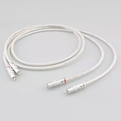Kaufen Paar Hi-end 4N Reines Silber Koaxial Draht HiFi Audio Verbinden RCA Cinch Kabel • 216€