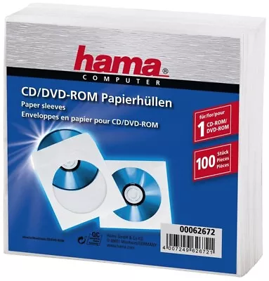 Kaufen Hama 00062672 CD-/DVD-Papierhüllen 100er-Pack Weiß • 19.96€