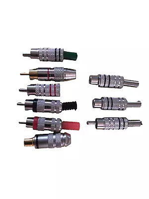 Kaufen RCA /Cinch Stecker + Kupplung Metall Reste Z.T. Gebraucht • 6€