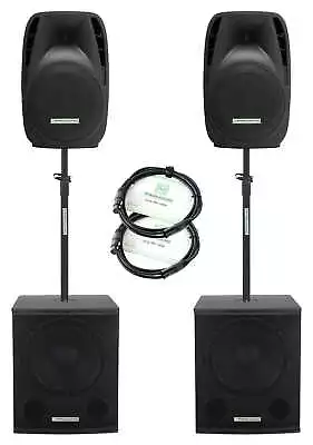 Kaufen DJ PA Aktiv Komplett Anlage Gesangsanlage Set 2x 15  Subwoofer 2x 12  Hochtöner • 846.76€