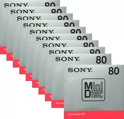 Kaufen SONY MDW80T MD Leere Minidisc 80 Minuten Beschreibbar Lot Mit 10 Discs Set • 41.11€