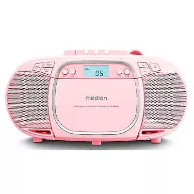 Kaufen MEDION LIFE E66476 Stereo Sound System CD MP3 Kassette UKW Radio Boombox Pink • 49.99€