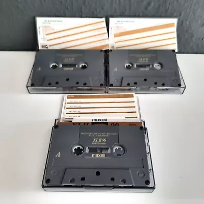 Kaufen ⭐️3x Maxell XLII 90 Typ 2 Kassetten Audiokassetten Tape / Unbeschriftet Geprüft • 12€