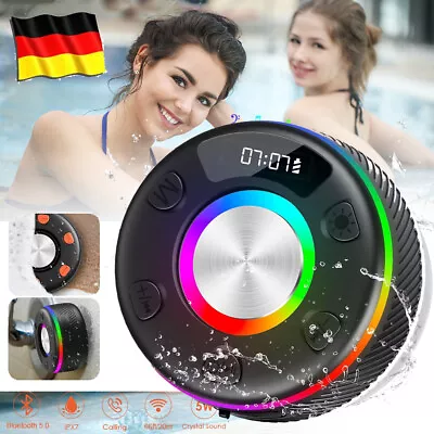 Kaufen Wasserdicht Bluetooth Lautsprecher Bass-Treibern Musikbox Mit Licht Wasserdicht • 16.95€