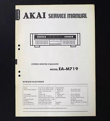 Kaufen Original AKAI EA-M719 Equalizer Service Manual / Service Anleitung S10 • 18.90€