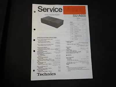 Kaufen Original Service Manual Schaltplan Technics SU-A600 • 12.50€