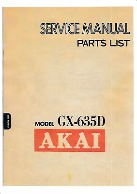 Kaufen Service Manual-Anleitung Für Akai GX-635D (GX-635 D) • 16€