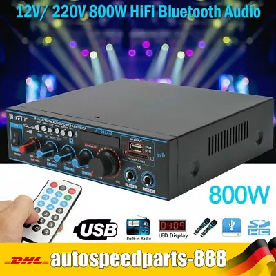 Kaufen Digital HiFi Bluetooth Stereo Audio Amplifier Verst?rker FM Vollverst?rker DE • 26.53€