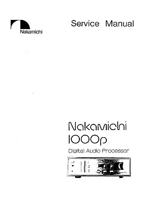 Kaufen Service Manual-Anleitung Für Nakamichi 1000 P • 13€