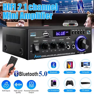 Kaufen 800W Verstärker Stereo Amplifier HIFI Digital Bluetooth FM USB Vollverstärker DE • 32.95€