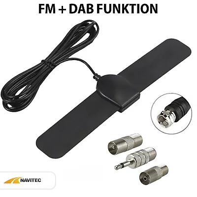 Kaufen ✅ UKW DAB Radio Antenne Für HiFi-Anlage Wand FM Antenne DAB+ Klebepad 3x Adapter • 12.39€