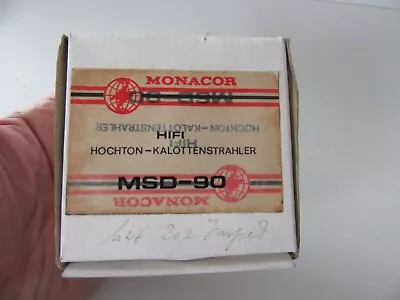 Kaufen MONACOR HIFI Hochton Kalottenstrahler MSD-90 8 OHM Input  5W Max. 35W Neu In OVP • 29.90€