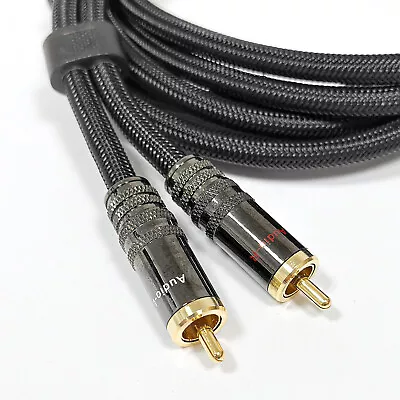 Kaufen Audio Kabel 2x RCA Cinch Stecker Auf Stecker Verlängerung Nylon Component 1,5m  • 7€