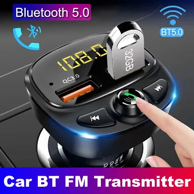 Kaufen FM Transmitter Auto Bluetooth Kfz Radio Adapter Mit Dual USB Ladegerät Für Handy • 11.99€