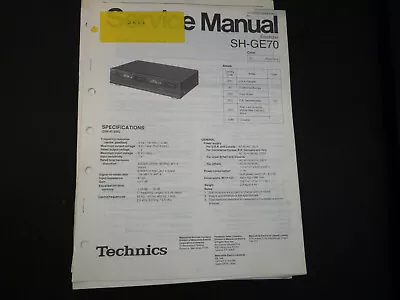 Kaufen Original Service Manual Schaltplan Technics SH-GE70 • 12.50€
